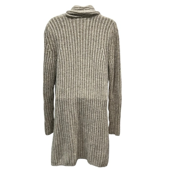 Loft Long Cardigan Tan Pockets Size Small Wool Silk Mohair Blend - Picture 2 of 6